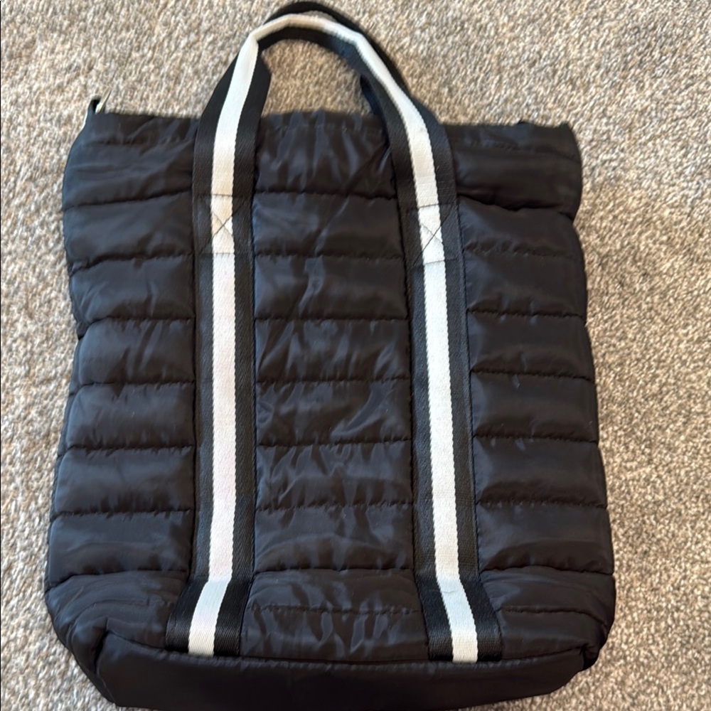 Sephora Black Quilted Tote with Sporty Design
